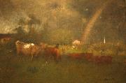 George Inness Shower on the Delaware River oil on canvas
